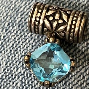 Sterling and blue topaz slide